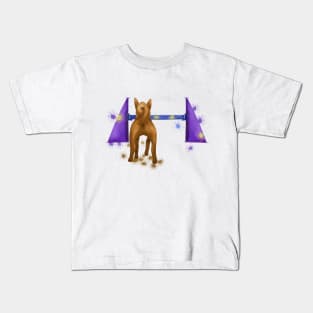 Dog agility at the start line Kids T-Shirt